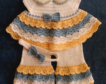 Baby Angel Top, Bell Bottom Pants and Headband PDF Crochet Pattern 0 to 3mo