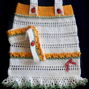 Baby Girl Crochet Pattern Dress/Pinafore with Matching Headband PDF 12 to 18mo Thread