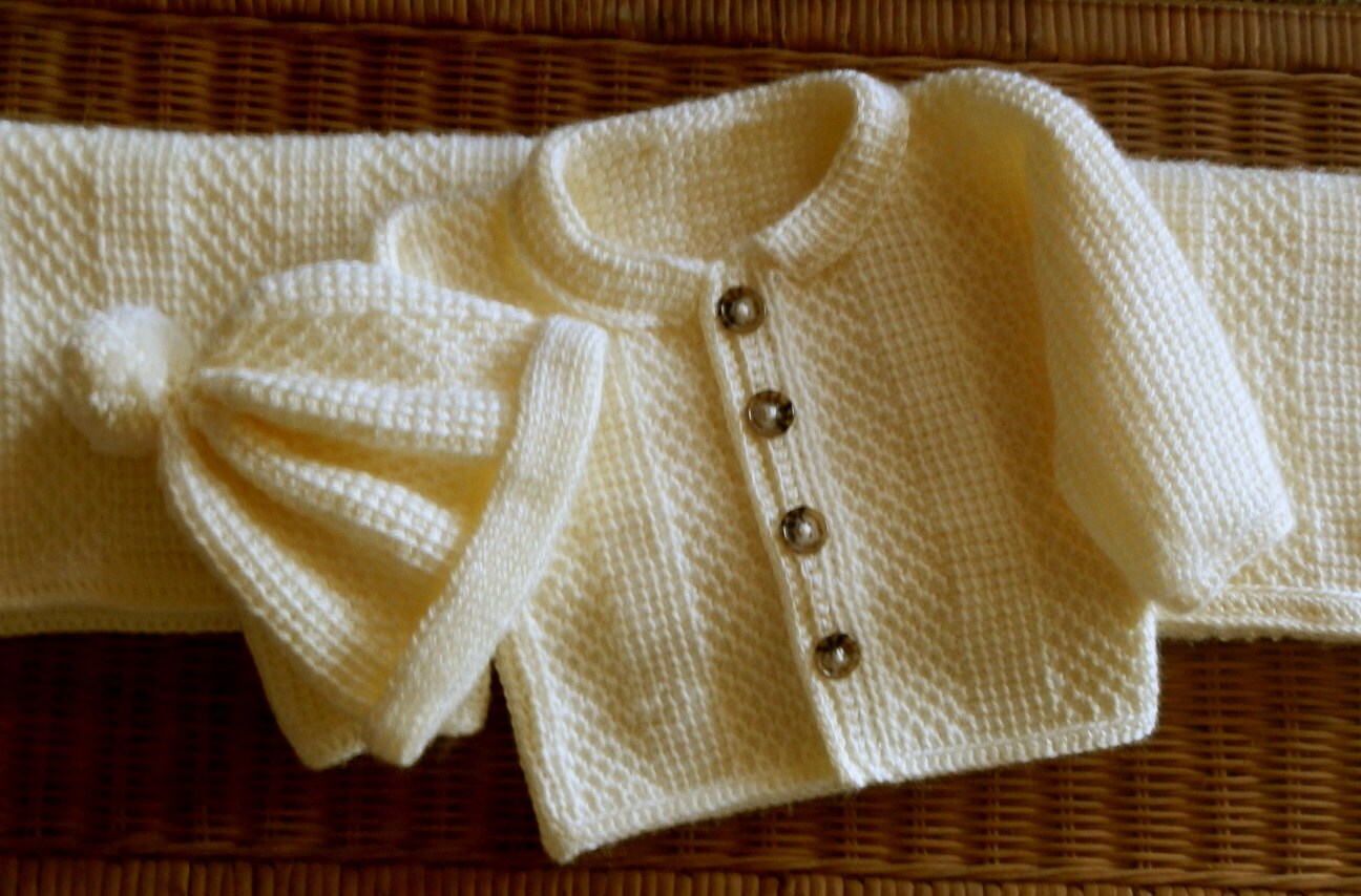 Free tunisian crochet clearance baby sweater patterns