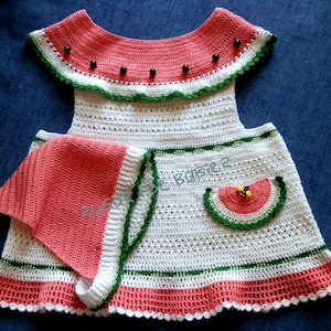 Baby Girl Pinafore Dress and Babushka Headband 18 to 24 mo PATTERN PDF