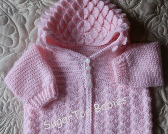 Patrón PDF de ganchillo para sudadera con capucha de bebé de 12 a 18 meses