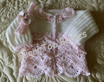 Baby Sweater Crochet Pattern  12 mo  Instant PDF Download