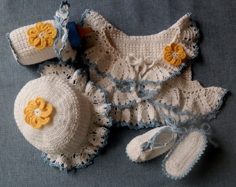 Baby Girl Lacy Cover-Up Topper w/Bonnet Shoes Bottle Cover PDF Crochet PATTERN 0-3mo