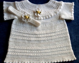 Baby Dress Christening Special Occasions Long or Short inst included PDF Crochet Pattern 9 to 12mo