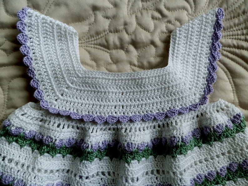 Baby Girl Dress and Bonnet 18 to 24 mo Crochet Pattern PDF image 3