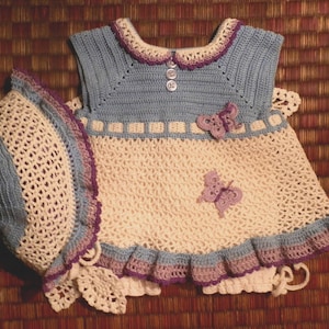 Baby Dress, Bloomies and Bonnet PDF Pattern 9-12mo