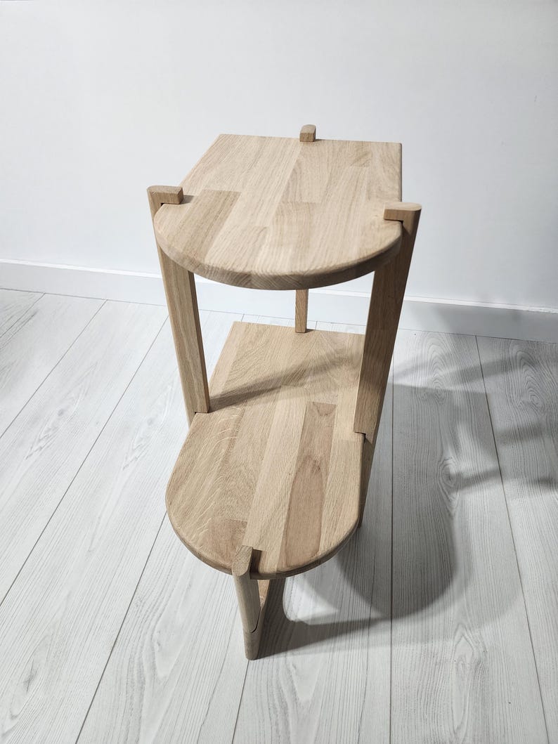Narrow Side Table: Solid Wood Scandinavian Nightstand, Console Versatile Furniture image 13