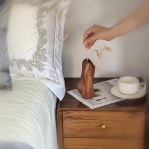 Difusor de varillas de madera para aceites esenciales: decoración minimalista de aromaterapia, jarrón de madera natural con fragancia.