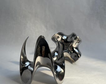 Minimalist Steel Incense Holder: Cyberpunk Zen Decor
