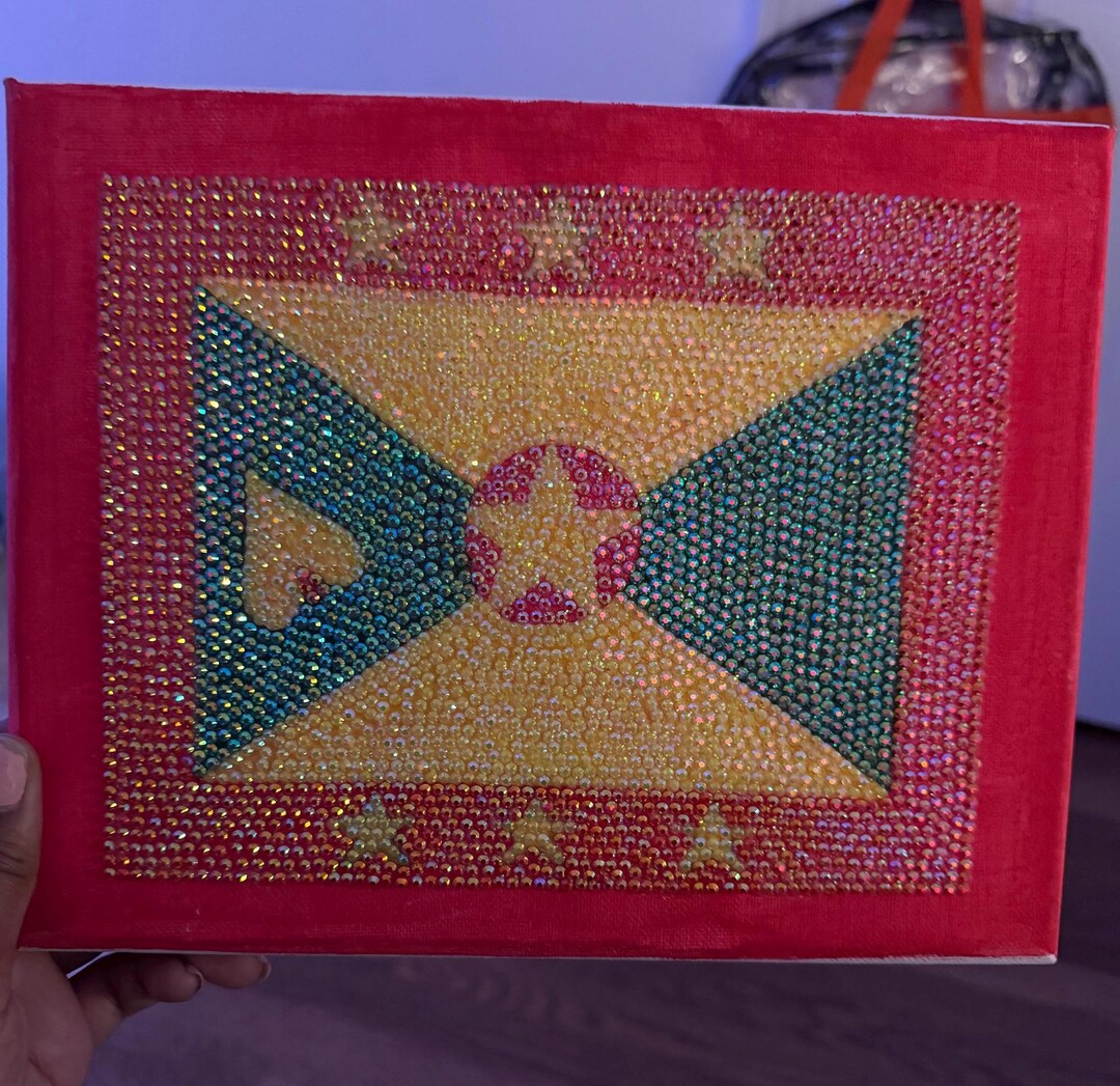 Custom Rhinestoned Flag - Etsy