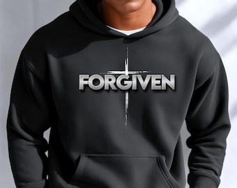 Forgiven Christian Hoodie | Jesus Cross, Faith Apparel