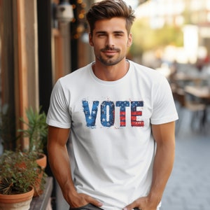 Abstimmungs-Shirt, Abstimmungs-Shirts, Polit-Shirt, Abstimmungs-Shirt, Wählerregistrierung, Flaggen-Abstimmungs-Shirt, Wähler-T-Shirt, Wahl 2024-T-Shirt,