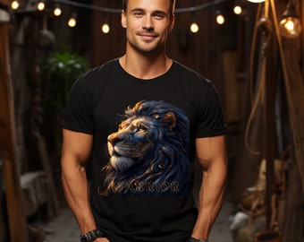 Warrior Lion Graphic T-Shirt: Motivational Positive Quote Tee