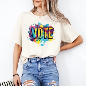 Abstimmungs-Wahl-Shirt, Abstimmungs-Shirts,Politik-Shirt, Abstimmungs-Shirt, Wählerregistrierung, buntes Abstimmungs-Shirt, Wähler-T-Shirt, Wahl-2024-T-Shirt,