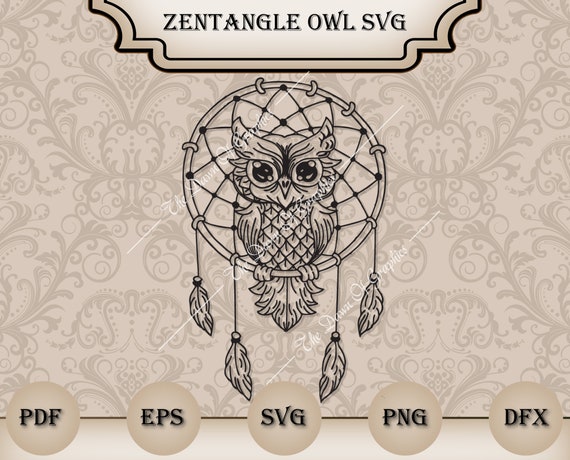 Zentangle Owl Svg Mandala Owl Svg Silhouette Owl Svg File Etsy