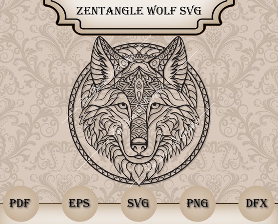 Download Zentangle Wolf Svg Mandala Wolf Svg Silhouette Wolf Svg Etsy