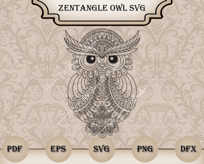 Download Zentangle Owl SVG Mandala Owl SVG Silhouette Owl SVG file ...