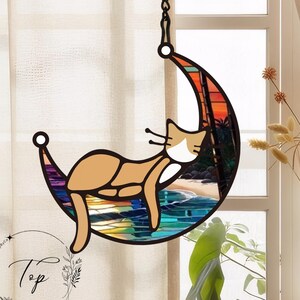 Personalized Cat Memorial Suncatcher,Pet Suncatcher,Cat Loss Sympathy Gift,Custom Cat Suncatcher With Name And Date,In Loving Memory,Gift