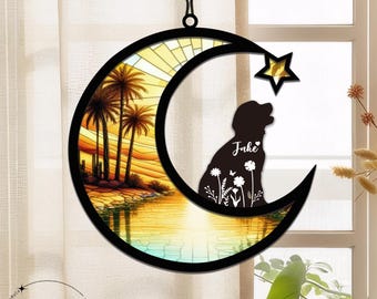 Personalized Dog Memorial Suncatcher,Pet Suncatcher,Dog Loss Sympathy Gift,Custom Dog Suncatcher With Name And Date,In Loving Memory,Gift