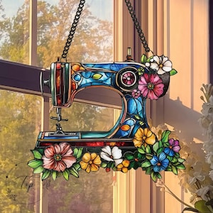 Flower Machine Memorial Suncatcher,Personalized Memorial Suncatcher,Custom Suncatcher,Memorial Gift,Friend Gift,Remembrance Gift,Bereavement