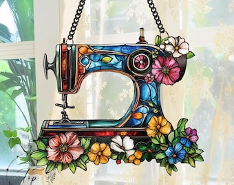 Flower Machine Memorial Suncatcher,Personalized Memorial Suncatcher,Custom Suncatcher,Memorial Gift,Friend Gift,Remembrance Gift,Bereavement