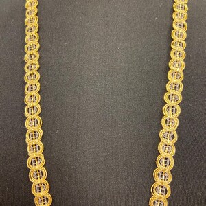 Trenza de encaje con ribete metálico dorado o plateado vintage de los años 60 para novia, boda, graduación, bat mitzvah, quinceañera, dos bucles de 1,4 cm de ancho x 1/2 pulgada de ancho