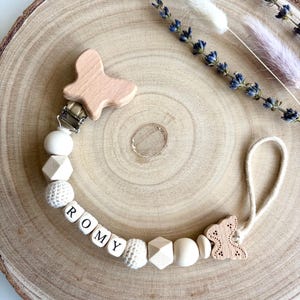 Personalized pacifier clip butterfly