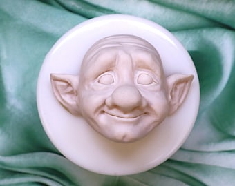 Dwarf Face Mold, Fairy Gnome Face Mold,  Face Molds, Mold For Clay, Silicone Resin Mold, Made of High-Quality Silicone Mold No. 241