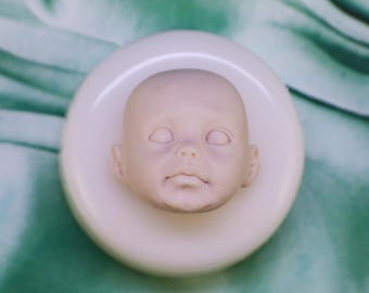 Doll Silicone Face Mold for Clay and Resin, 3D Face Mold, Creepy Doll Design, Handmade Craft Supplies No.303
