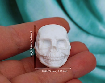 Skull Head Mold for Clay and Resin Crafts, Small Silicone Skull Mold for Doll Making and Fantasy Art