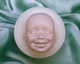 Expressive Mini Mold, Doll Face Mold Silicone, Sculpted Faces for Resin Art, Mold Maker Shop, Doll Supplies No.155