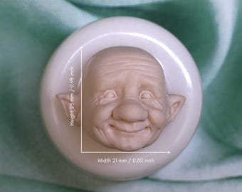 Molde de silicona para cara de enano, molde para arcilla, molde de silicona para manualidades, molde de hada, hecho de silicona de alta calidad, n.° 236