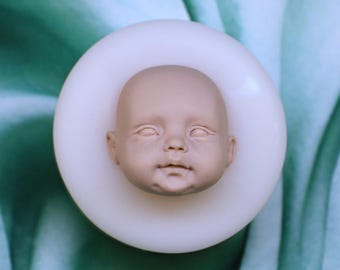 Baby Face Silicone Mold for Doll Making, Artistic Handmade Face Mold for Resin  or Clay, Emotional Crafting Tool for DIY Projects No.048