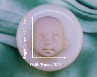 Molde de silicona para cara de bebé, molde para cara de muñeca para resina y arcilla, molde de silicona para manualidades con arcilla polimérica, molde para hacer muñecas hechas a mano nº 302