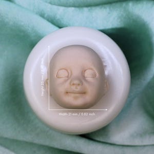 Fantasy Face Doll Mold, Miniature Baby Face Silicone Mold, Detailed Dollmaking Mold, Realistic Mold Made of High-Quality Silicone No.228