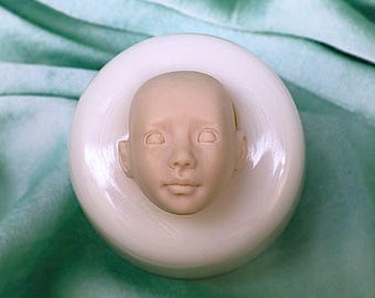 Stampo per viso di bambola in silicone per progetti artistici emozionali, stampo per testa di bambola 3D per bambole fatte a mano e materiali artigianali n. 223