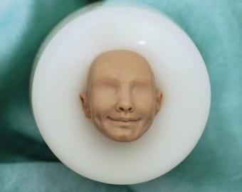 Handmade Silicone Art Doll Face Mold, Realistic Human Face Sculpt, Unique Character Mould for Dolls, Artistic Tool for Sculptors No.061