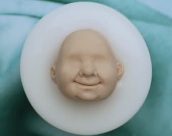 Molde de silicona con cara de anciana, realista, para hacer muñecas, herramienta de escultura expresiva para proyectos de arte y manualidades n.° 060