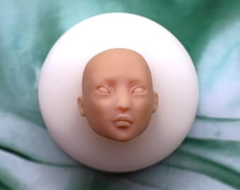 Silikonform Pouty, Miniatur Miniatur Gesicht Silikonform für Polymer Clay, Resin und handgefertigten Puppenbau No.267
