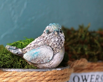 Statuette in miniatura in resina, decorazione per giardino delle fate, pianta grassa, casa delle bambole, bonsai, ornamento per la casa (L-uccellino arancione