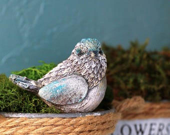 4 Statuette Di Uccellini Blu In Miniatura - Resina, Per Giardino Fatato, Bonsai, Micro Paesaggio, Decorazione Da Esterno E Interno