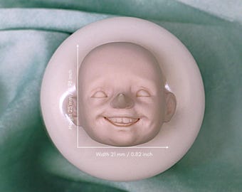 Miniature Face Mold for Doll Making, Pinocchio Head Silicone Mold for Fimo Clay, Crafting Supplies, 3D Modeling Tools No.183