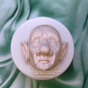 Moule en silicone visage de gnome, moule visage de nain, moule visage de fée pour argile et résine, moule pour fabrication de poupées, moule en silicone de haute qualité n° 242
