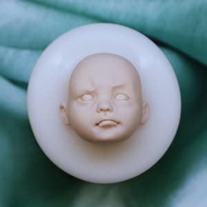 Frowning Face Silicone Mold for Clay, Expressive Artistic Face Mould, 3D Human Head Mold, Character Mould for Clay, Crafting Tool  No.136