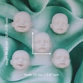 Set of 5 High-Quality Miniature Doll Head – Tiny Baby Doll Face, Handmade Detailed Small Doll Parts for Doll Making, Emotional Set No. 2 product logo