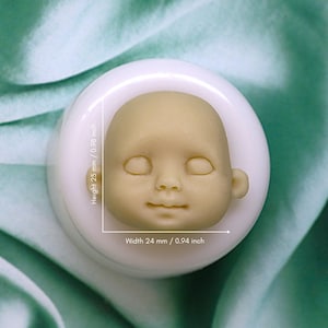 Silicone Doll Head Mold - Baby Face 3D Clay Crafting Supplies, Unique Face Moulds for Dolls, 3D Baby Head Molds for Clay or Resin, No.64