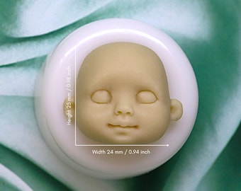 Molde de silicona para rostros de muñecas hechas a mano, moldes para rostros de anime y muñecas, moldes 3D para arcilla polimérica y resina n.° 64