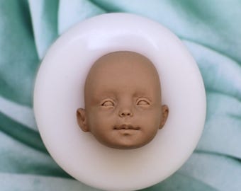 Molde de silicona para cara de muñeca (resina y arcilla), para figuras de personajes y fantasía, para esculpir muñecas artísticas (n.° 103)