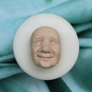 Old Man Face Mold, Grandpa Face Fantasy Character Mold, Miniature Doll Mold, Silicone Face Mold, Realistic Doll Making Supplies No.025