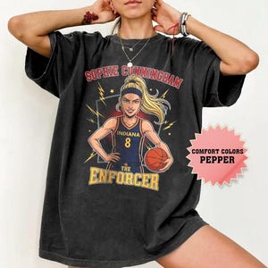 Sophie Cunningham Cute Cartoon Style Shirt, Cunningham 8 Indiana Basketball Tee, The Enforcer Shirt, Sophie Cunningham WNBA T-Shirt for Fan